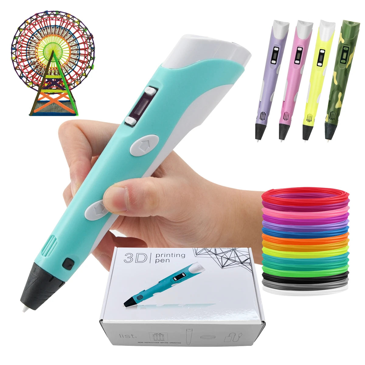 Children’s 3D Printing Pen With LCD Screen for Creative Drawing