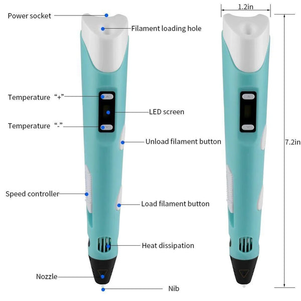 Children’s 3D Printing Pen With LCD Screen for Creative Drawing